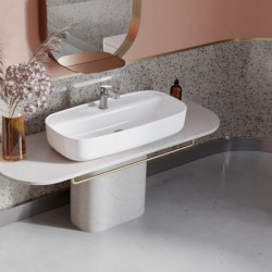 Επικαθήμενος Νιπτήρας Πορσελάνης 80x40cm Cerastyle Aqua 077300-u Λευκό